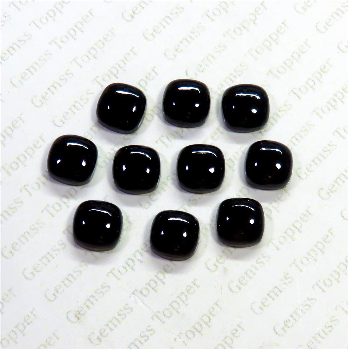 Black Onyx 10x10 mm Cushion Cabochon